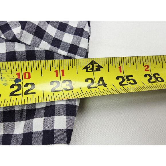 Mizzen Main Sz XL Trim Fit Mens Black White Check Spread Collar Polyester Shirt - Picture 2 of 9